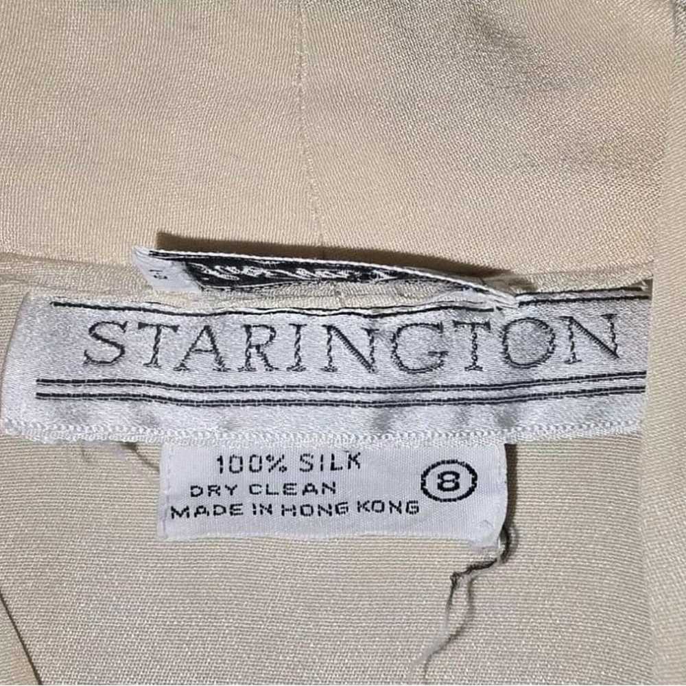 VTG Saks Fifth Avenue Starington 100% Silk Beige … - image 5