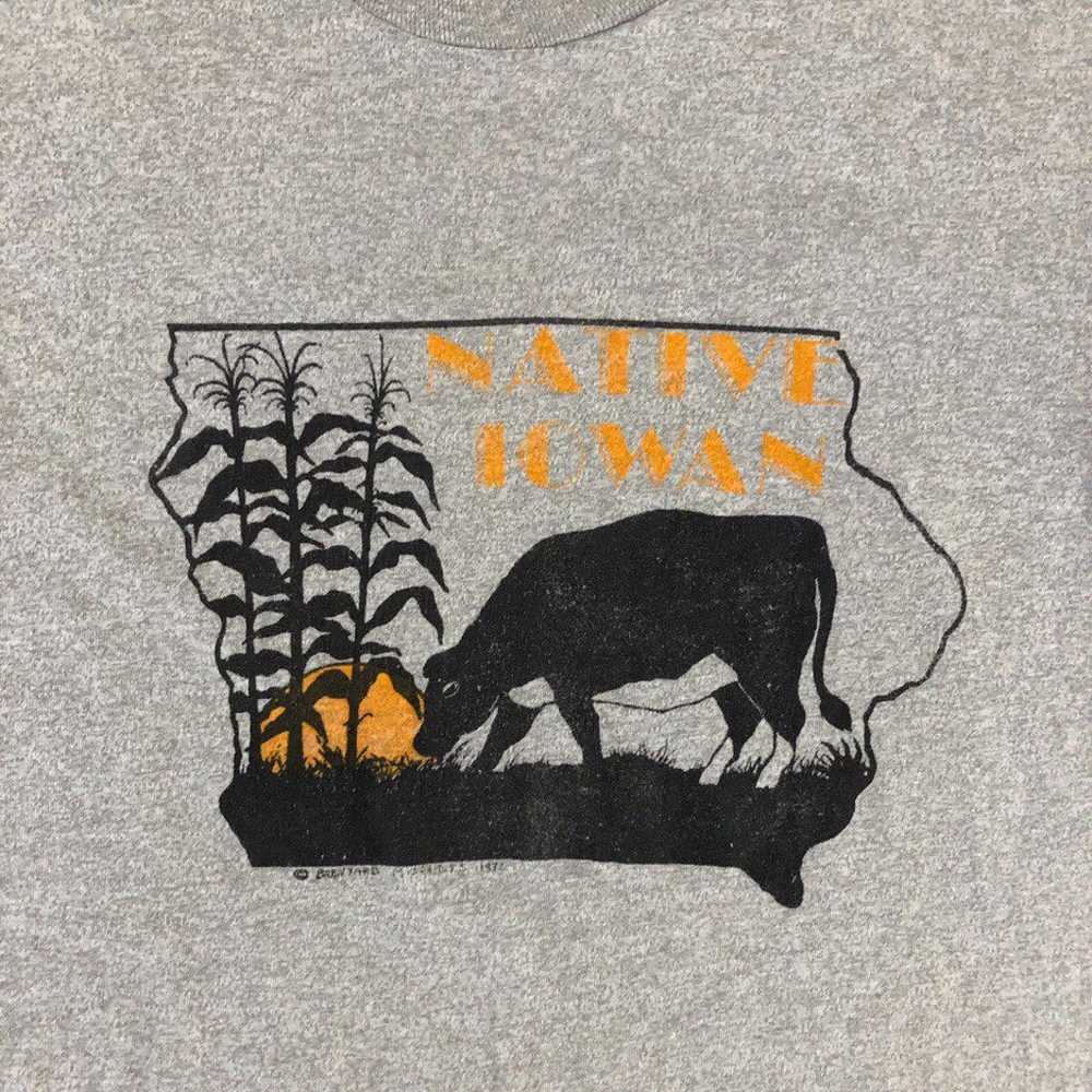 80s Native Iowan T-Shirt Pig & Corn - image 2