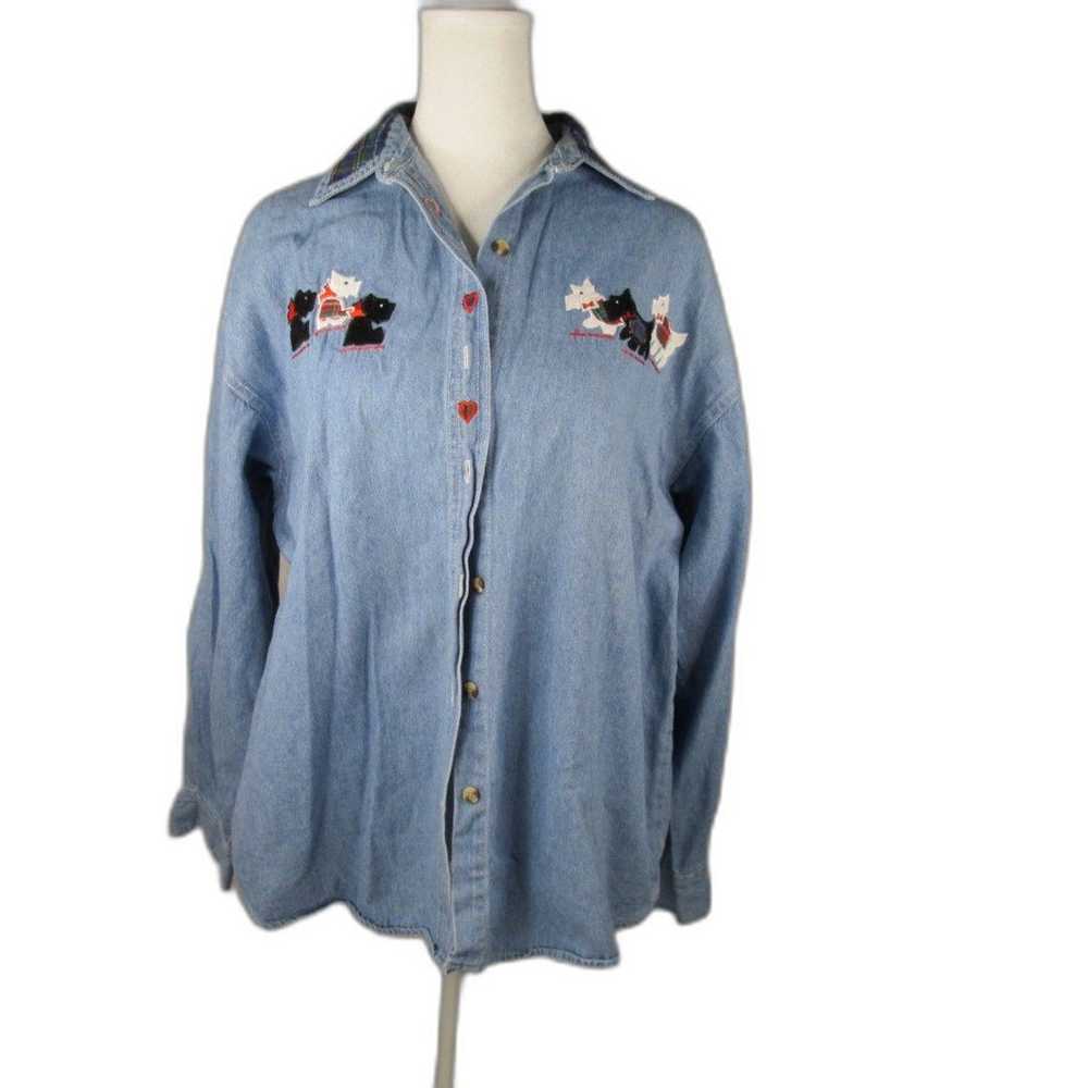 Solutions Original Denim Shirt M Vintage Scottie … - image 10