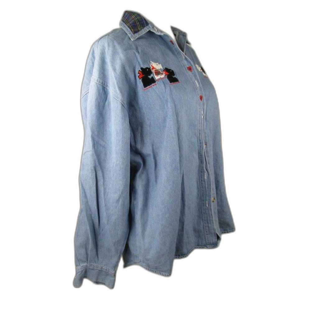 Solutions Original Denim Shirt M Vintage Scottie … - image 12