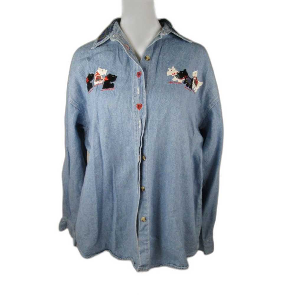 Solutions Original Denim Shirt M Vintage Scottie … - image 1