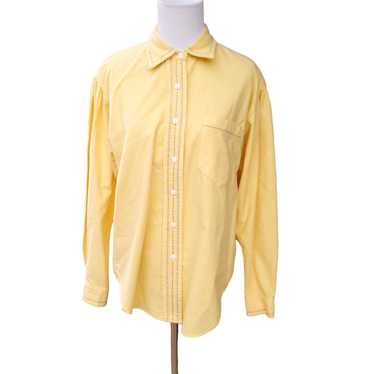 Vintage Ralph Lauren Yellow Flannel Western Butto… - image 1