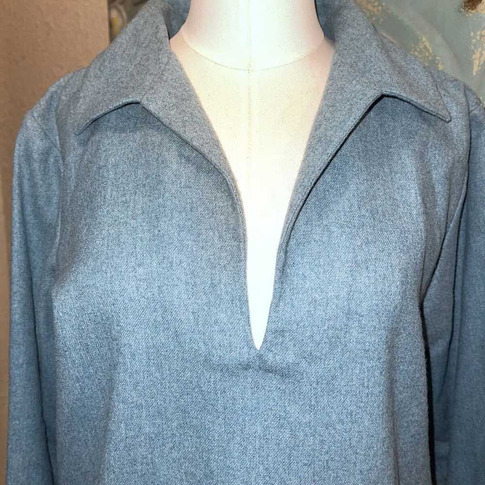 Vtg 70s Pendleton Archives Blue Wool Shirt Deep V… - image 2