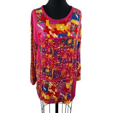 VINTAGE Carole Little Bold Colorful Printed Long … - image 1