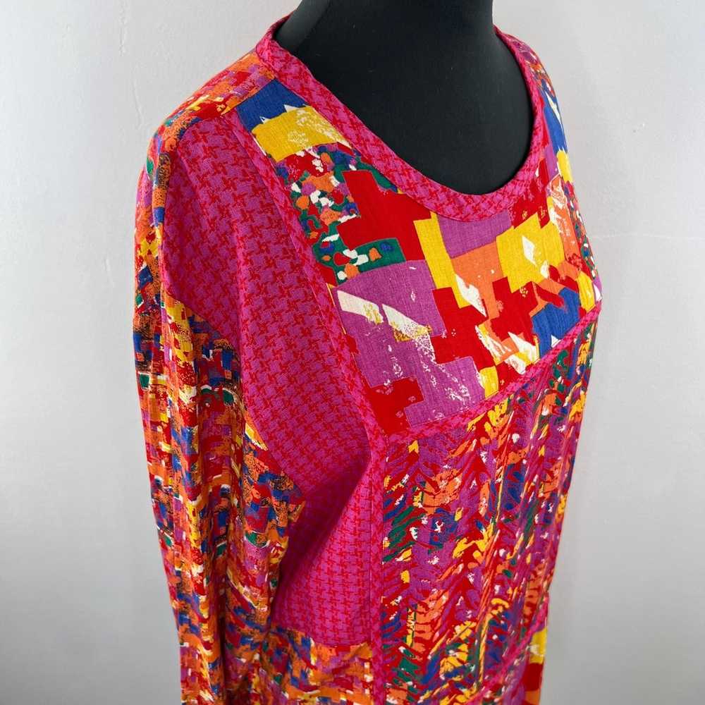 VINTAGE Carole Little Bold Colorful Printed Long … - image 3