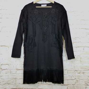 Vintage Marion Regan Embellished Tunic Womens Bla… - image 1