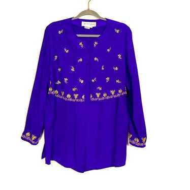 Vintage Diane Von Furstenberg Silk Purple Blouse … - image 1