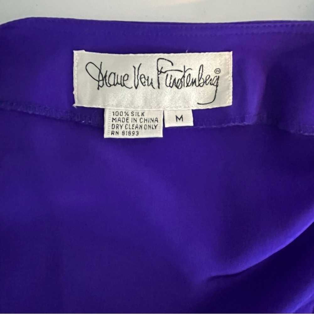 Vintage Diane Von Furstenberg Silk Purple Blouse … - image 2