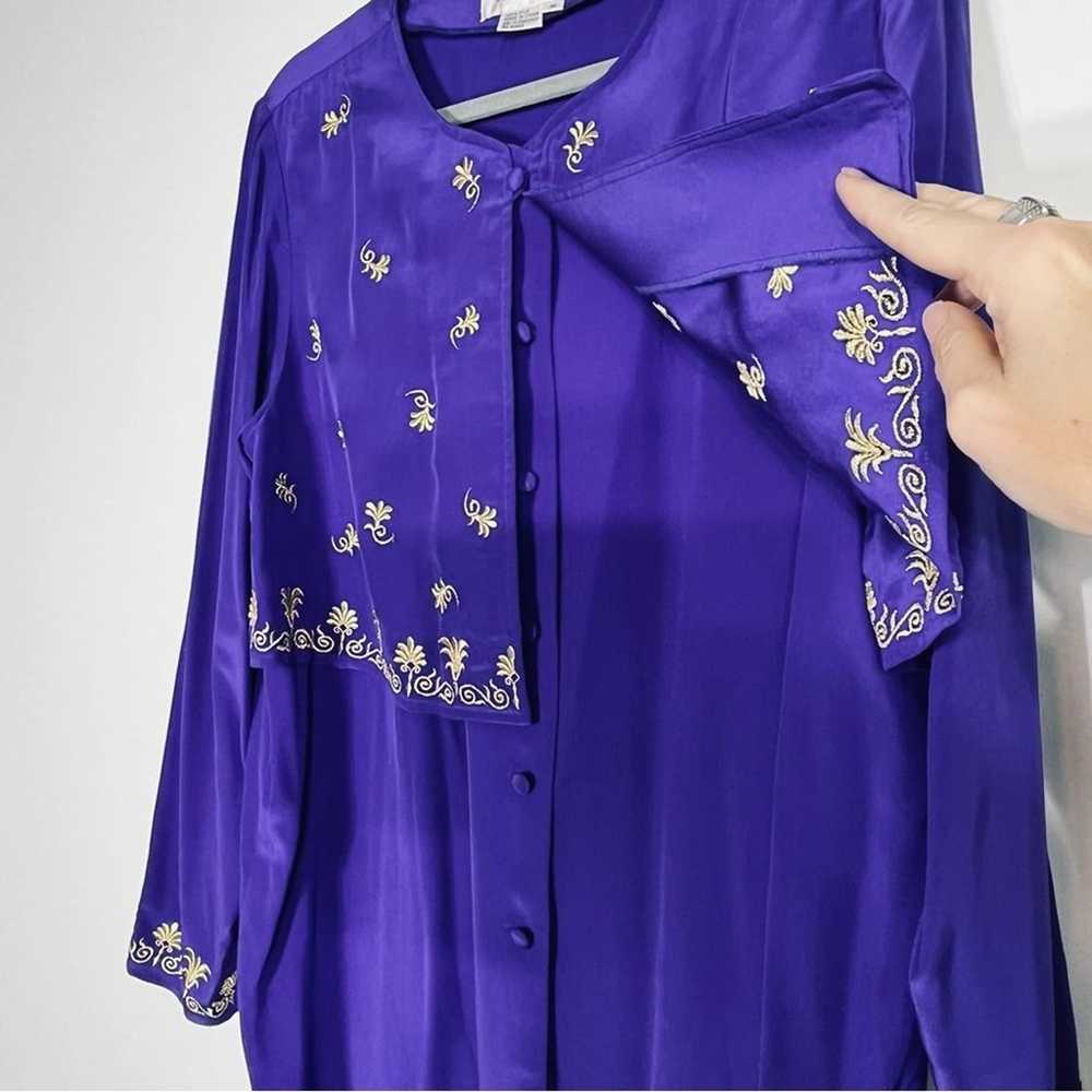 Vintage Diane Von Furstenberg Silk Purple Blouse … - image 4