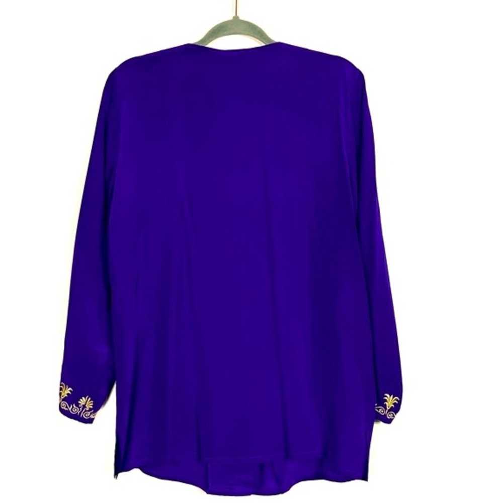 Vintage Diane Von Furstenberg Silk Purple Blouse … - image 5