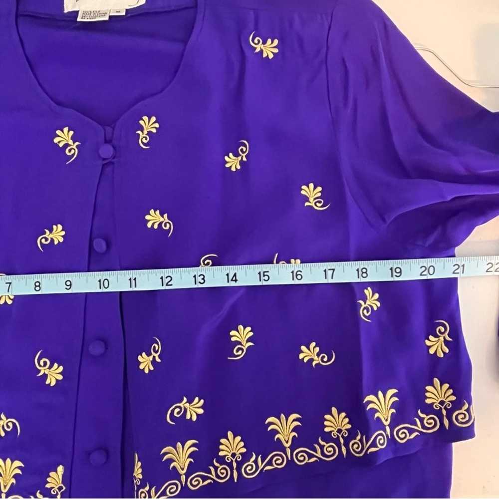 Vintage Diane Von Furstenberg Silk Purple Blouse … - image 6