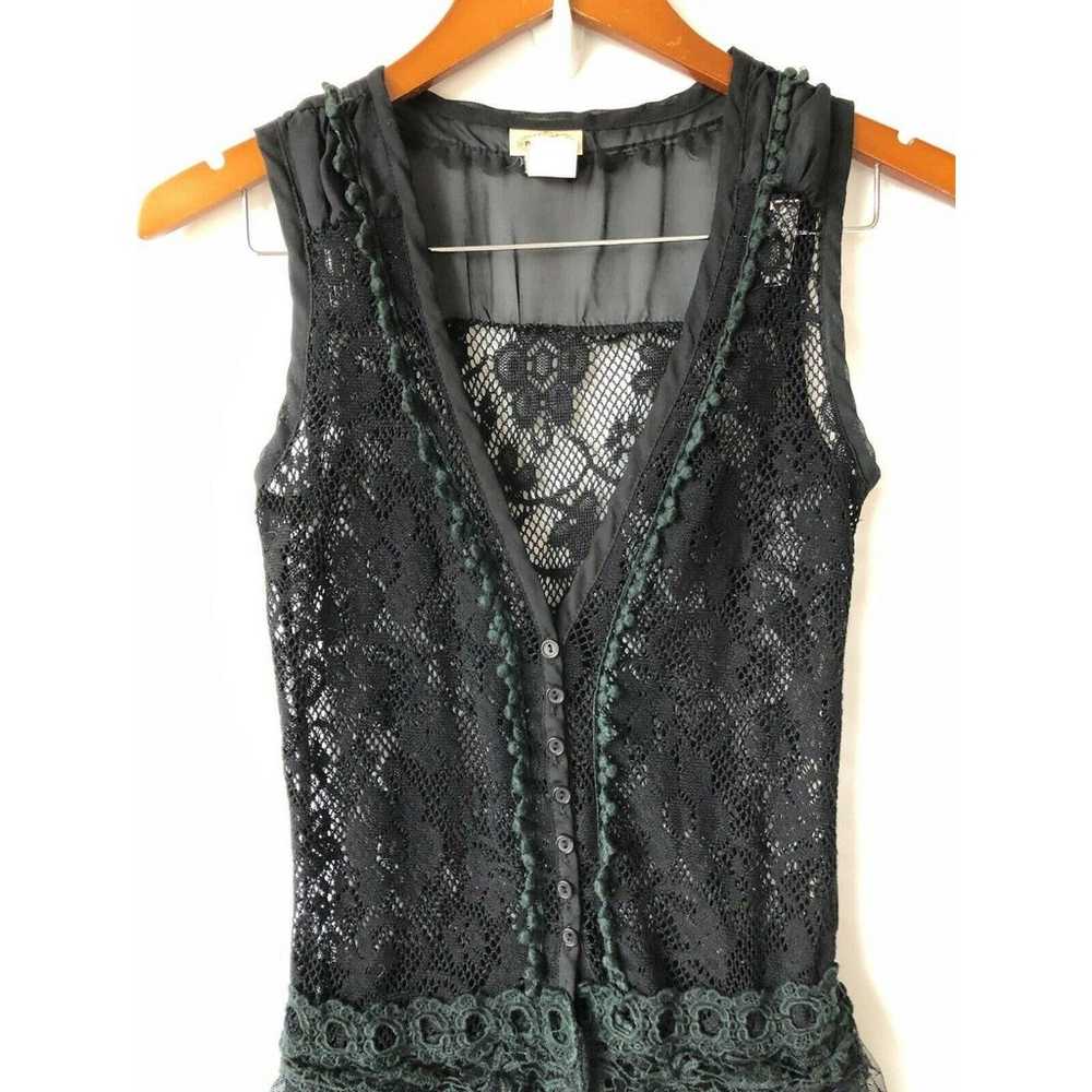 Vintage Babydoll Women's Medium Black Cotton Flor… - image 2