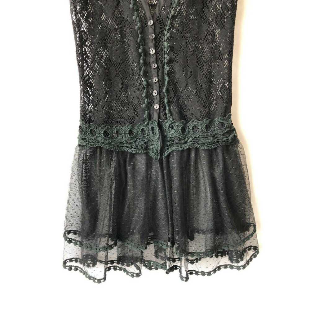 Vintage Babydoll Women's Medium Black Cotton Flor… - image 3