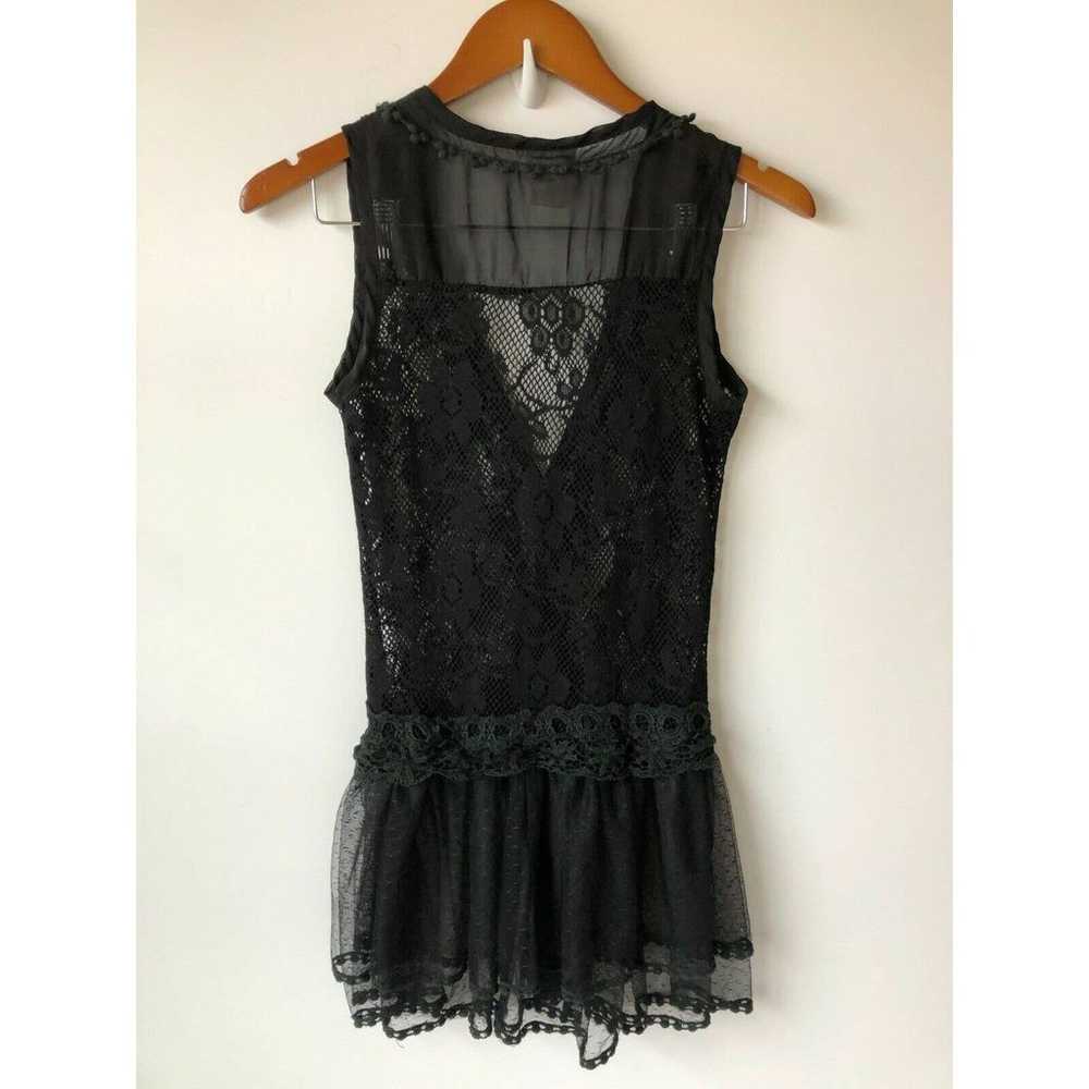 Vintage Babydoll Women's Medium Black Cotton Flor… - image 7