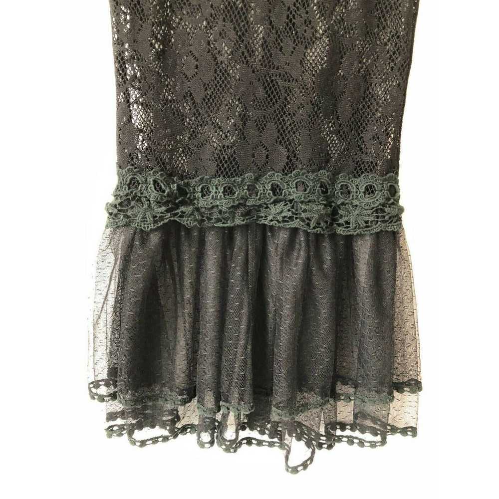 Vintage Babydoll Women's Medium Black Cotton Flor… - image 9