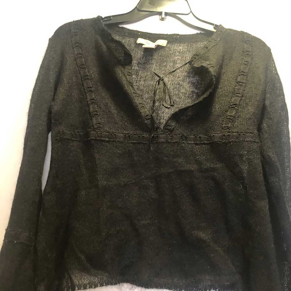 Vintage Free People Mohair bell sleeve top Sz M - image 2