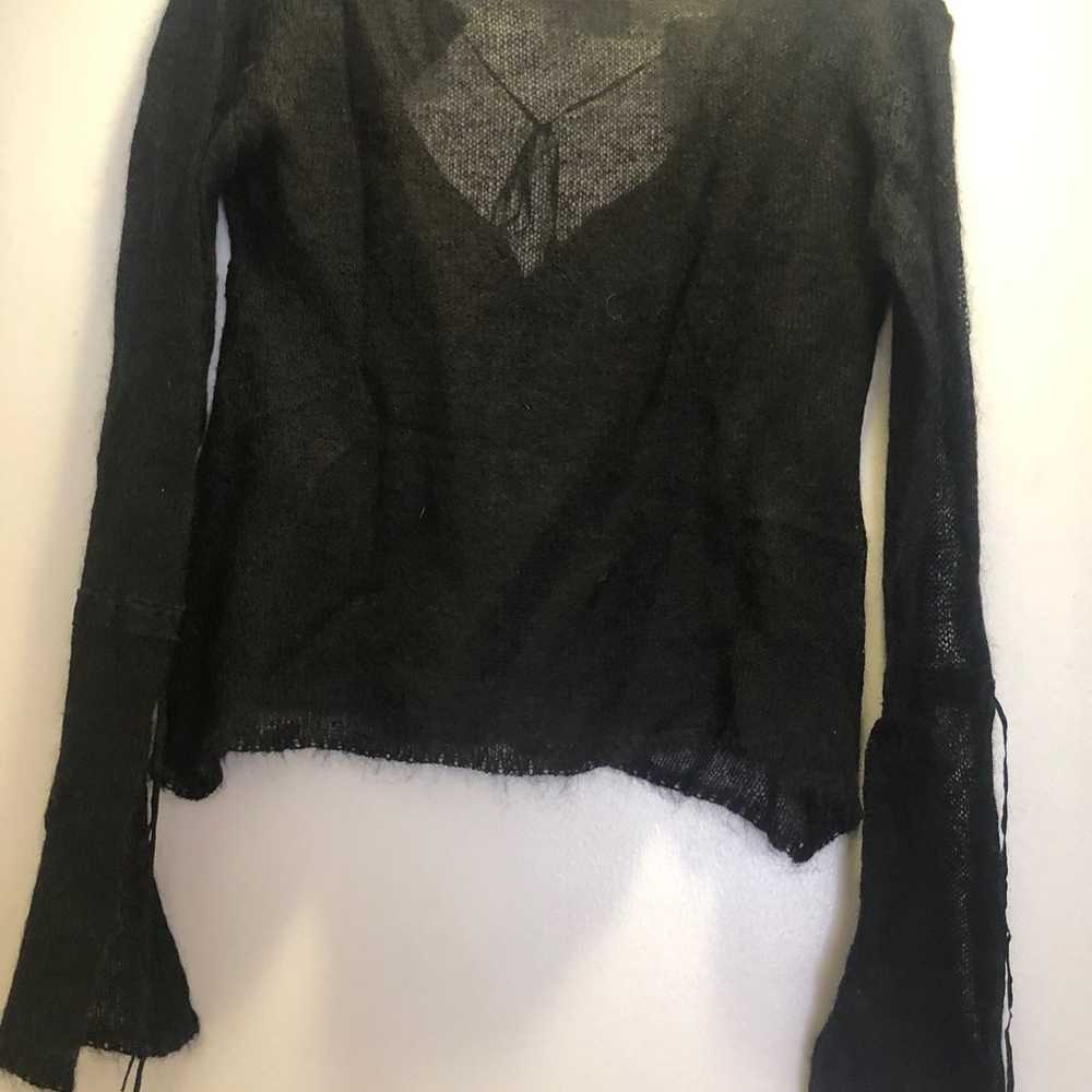 Vintage Free People Mohair bell sleeve top Sz M - image 4