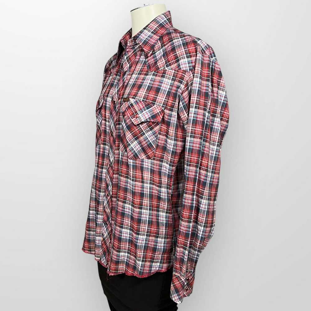 Vintage Wrangler (M) Pearl Snap Western Plaid Shi… - image 7