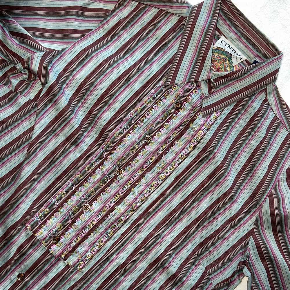 Vintage Robert Graham Cynthia Multicolored Stripe… - image 3