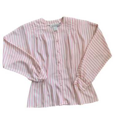 Vintage Whitney Lang Petite Pastel Striped Blouse