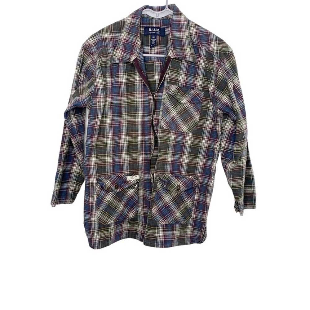 Vintage BUM equipment flannel shirt size medium 9… - image 2