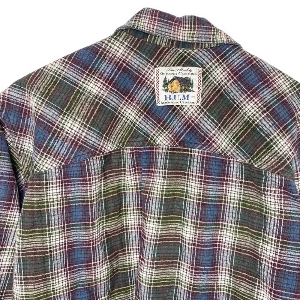 Vintage BUM equipment flannel shirt size medium 9… - image 5