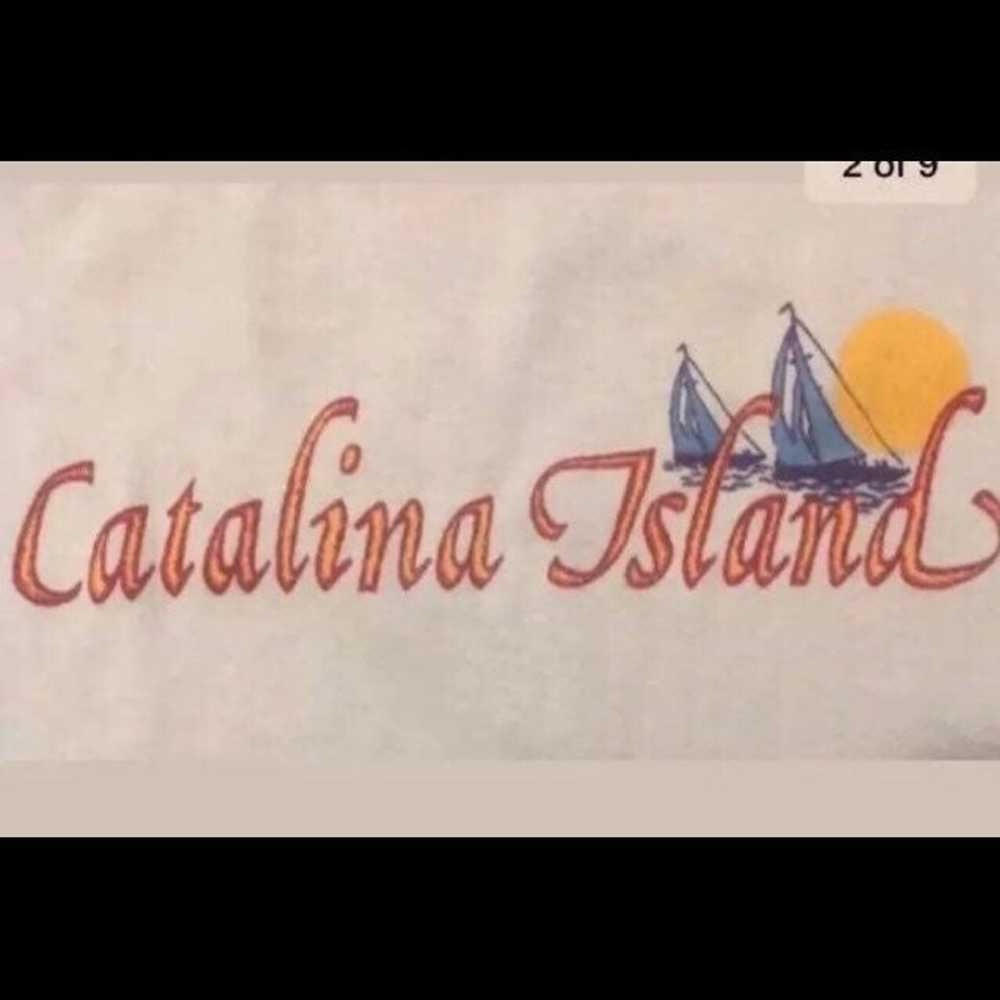 Vintage 70s Tee Shirt Catalina Island CA Blue VTG… - image 5