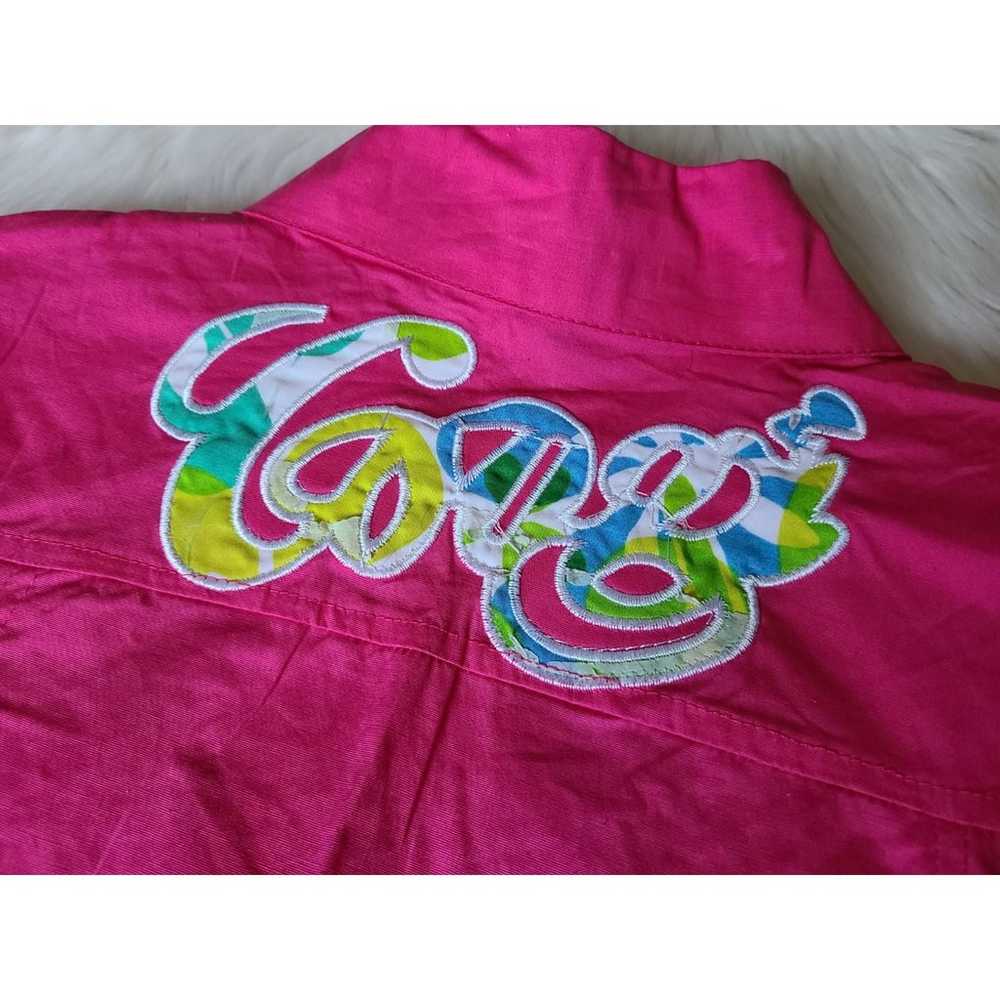 COOGI Pink Ruffled Snap Button Short Sleeve Top - image 6