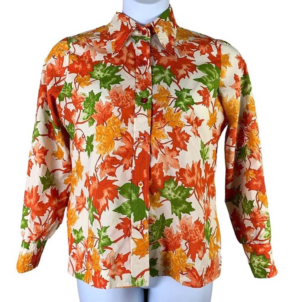 Vintage Medium Shirt Button All Over Print Fall L… - image 1