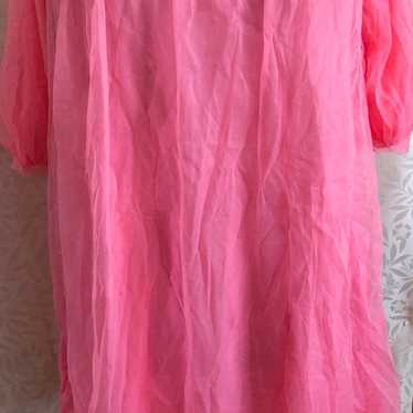 Vtg double layer pink nightgown M - image 1