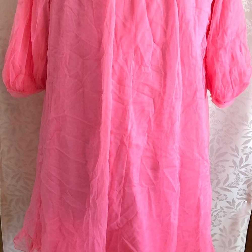 Vtg double layer pink nightgown M - image 3