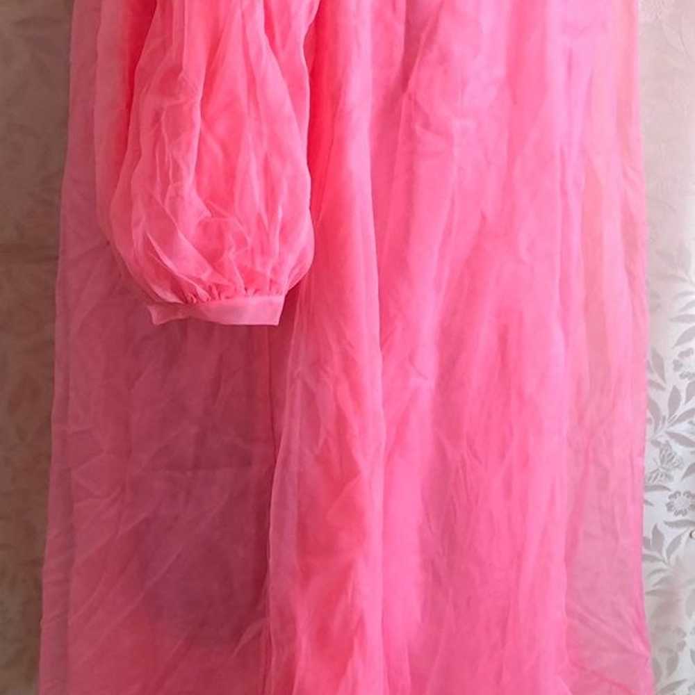 Vtg double layer pink nightgown M - image 4