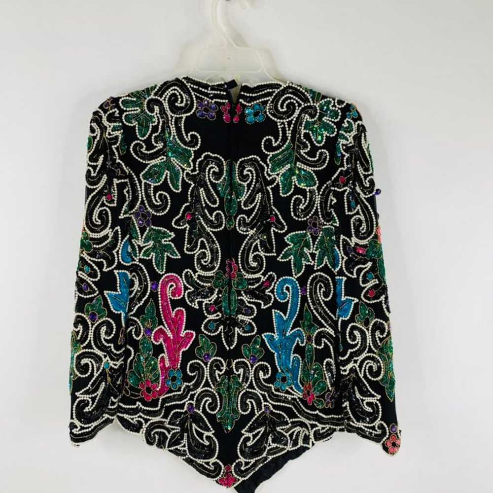 VTG Silk Beaded Paisley Top - image 4