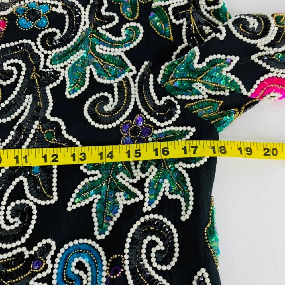 VTG Silk Beaded Paisley Top - image 5