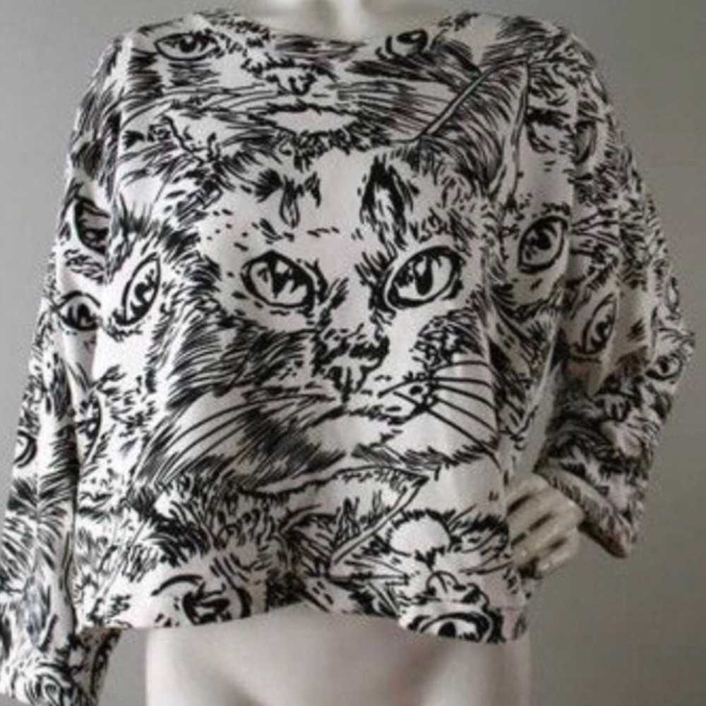 Rare Vintage Kitty Cat top Medium - image 1