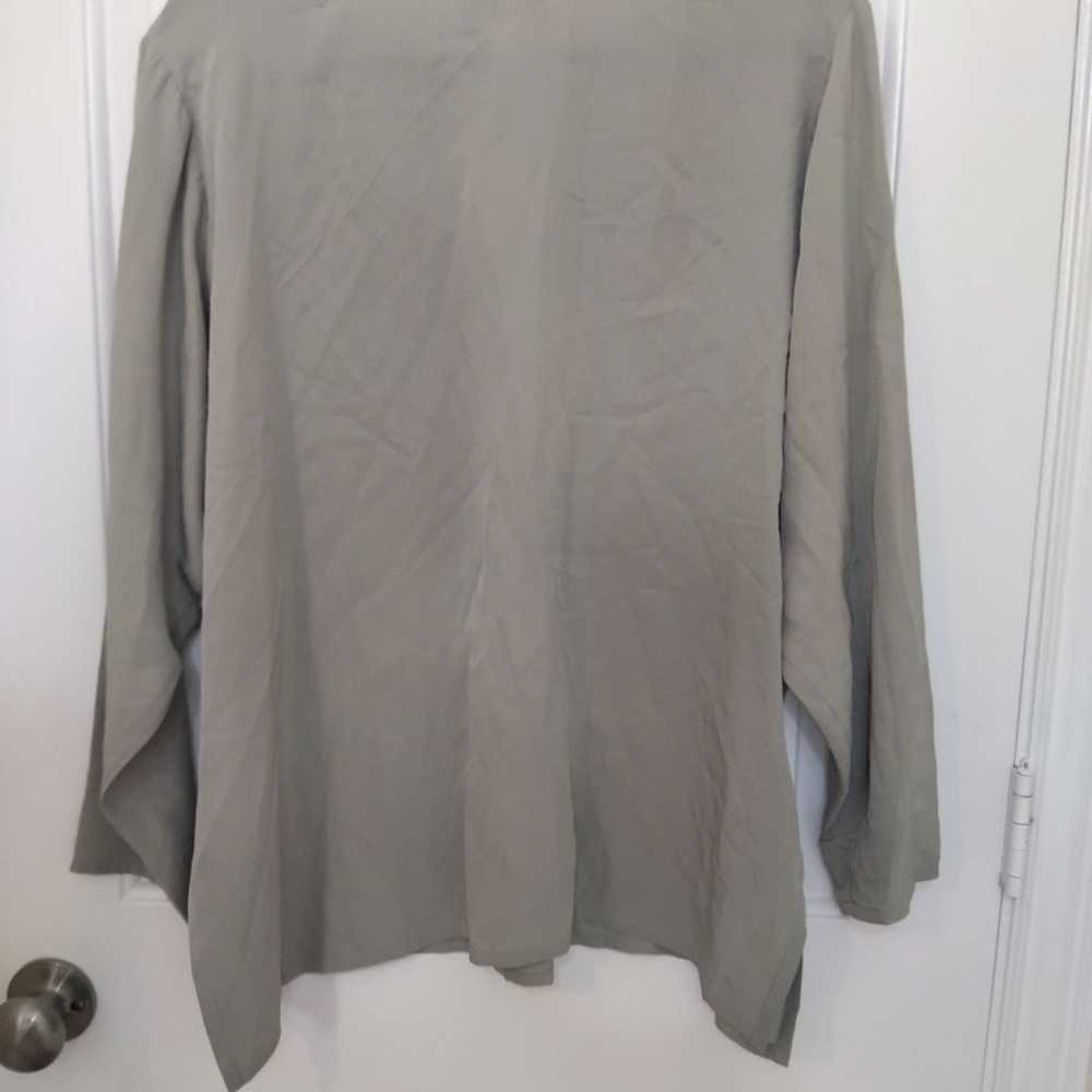 Muted grey green silk vintage elieen Fischer tunic - image 9