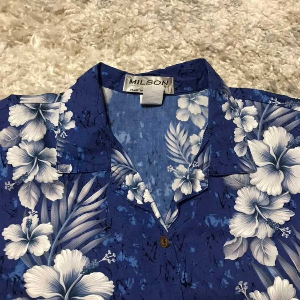 Vintage Milson by Ky's blue Hawaiian short sleeve… - image 2