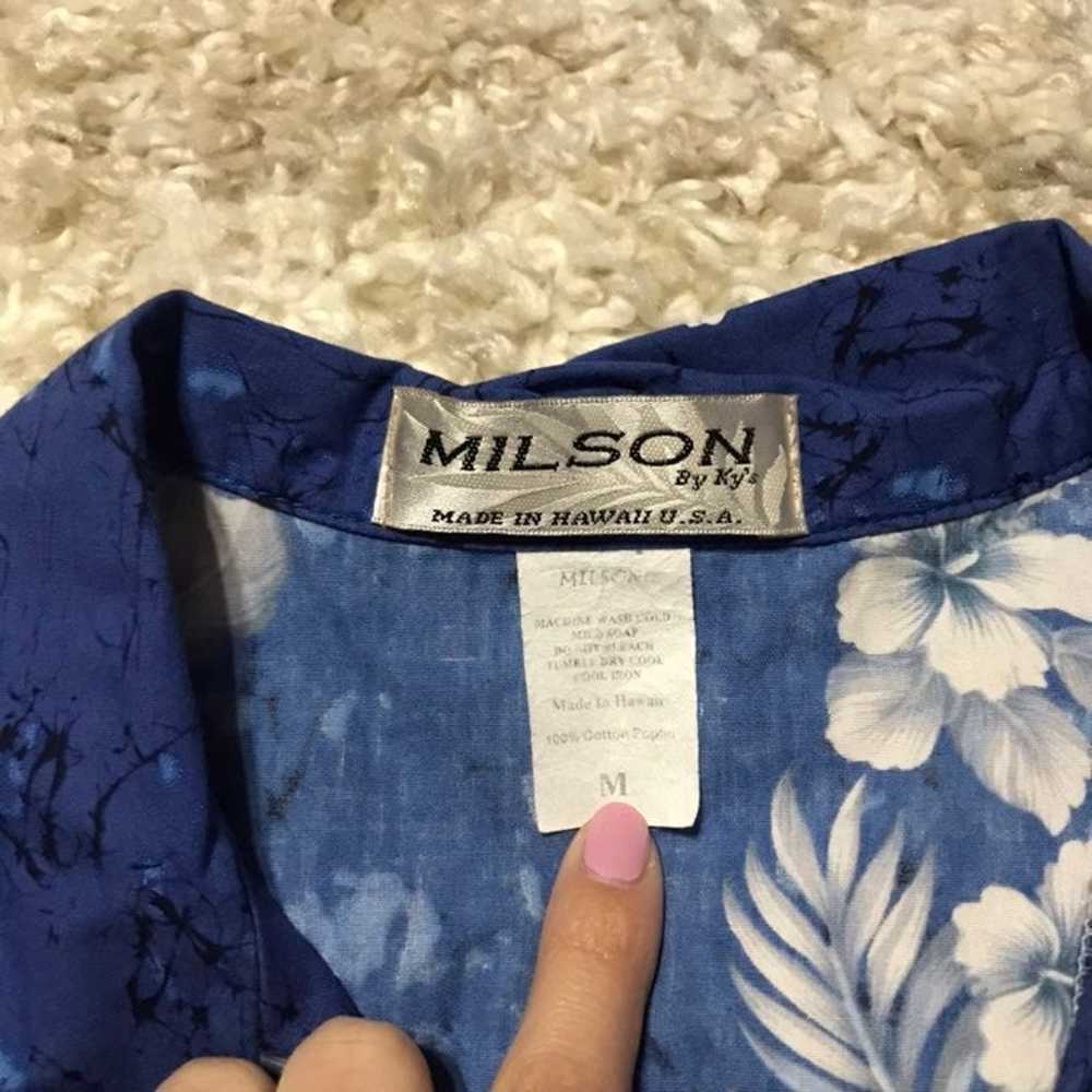 Vintage Milson by Ky's blue Hawaiian short sleeve… - image 3