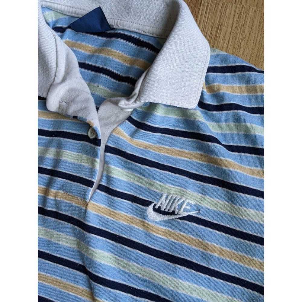 VINTAGE 1980's Women's NIKE STRIPED POLO SHIRT Si… - image 1