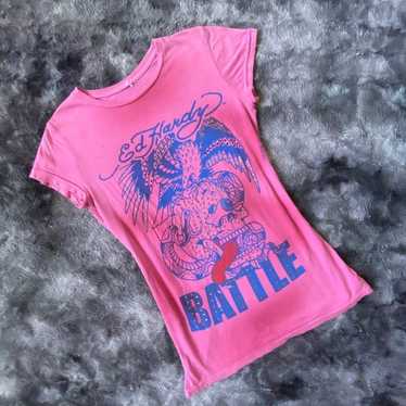 VTG Ed Hardy Battle Skull Airbrush Tee