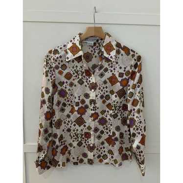 Vintage Starington 100% silk golden top button shirt sz 10