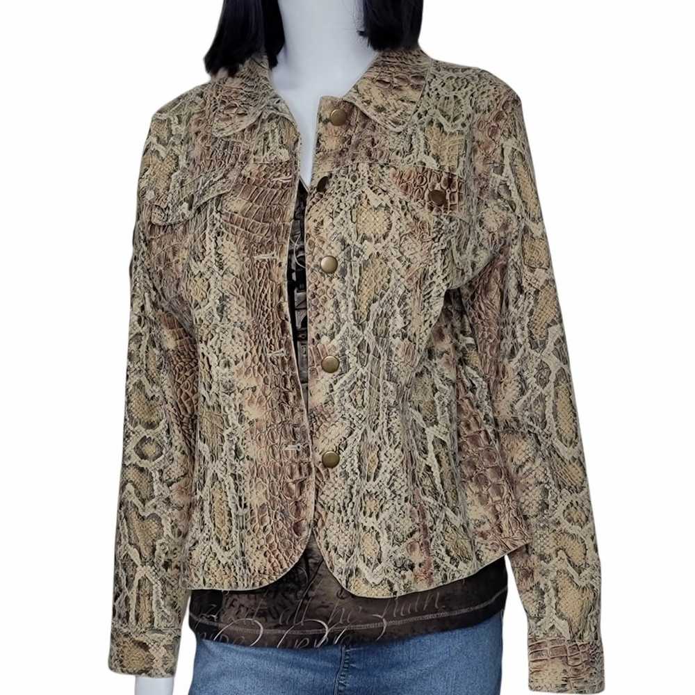 Vtg snakeskin button up blazer - image 1