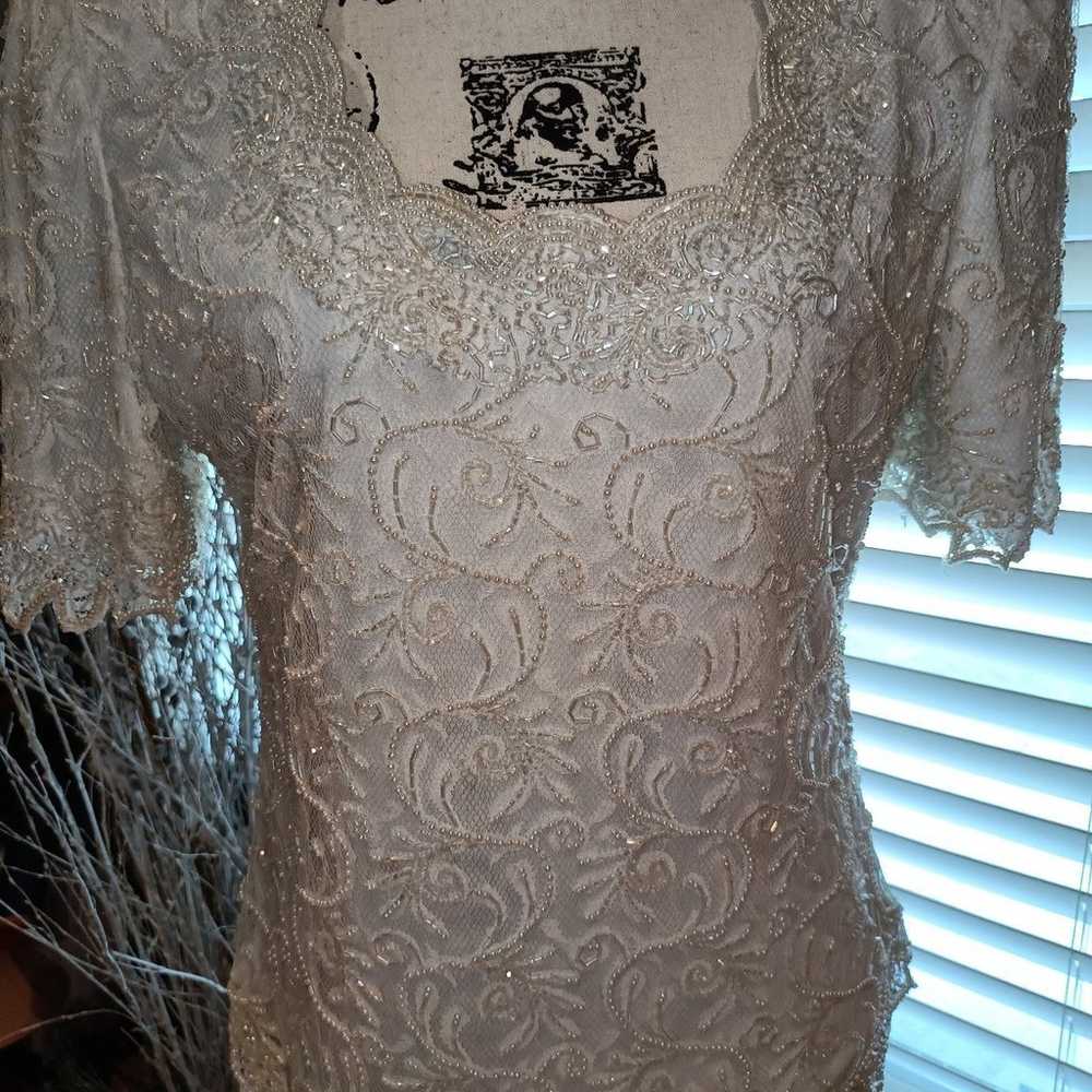 Vintage sequin and pearl fancy Blouse - image 2