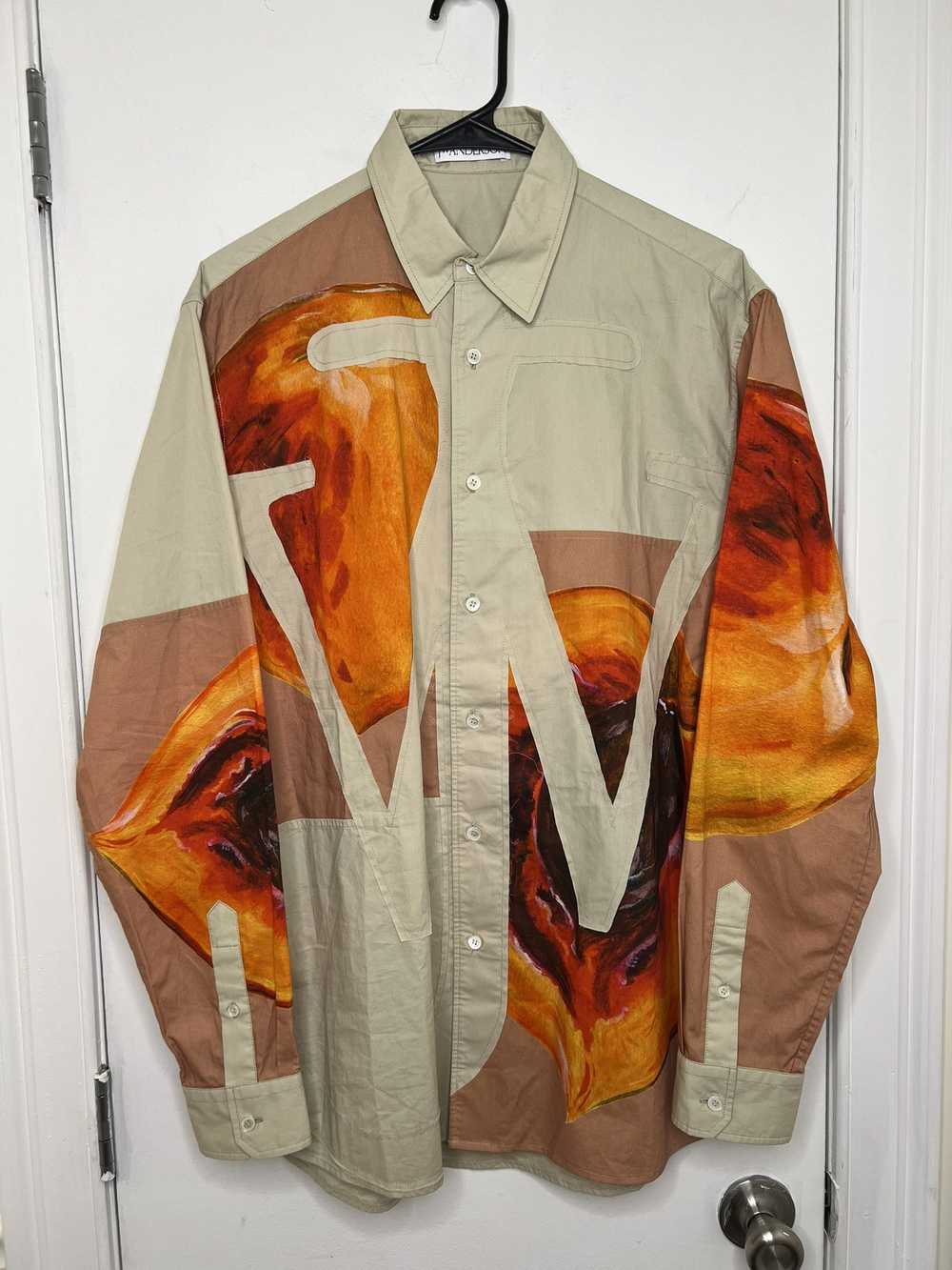 J.W.Anderson JW Anderson Peach Print Shirt sz 46 - image 1