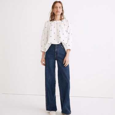 Madewell Embroidered Lightspun Wide-Neck Cuffed-S… - image 1