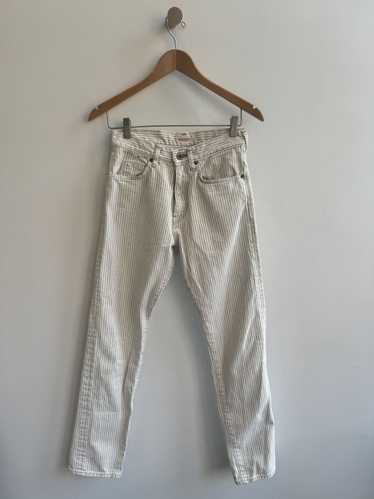 Kapital Kapital White Pinstripe Patchwork Denim - image 1