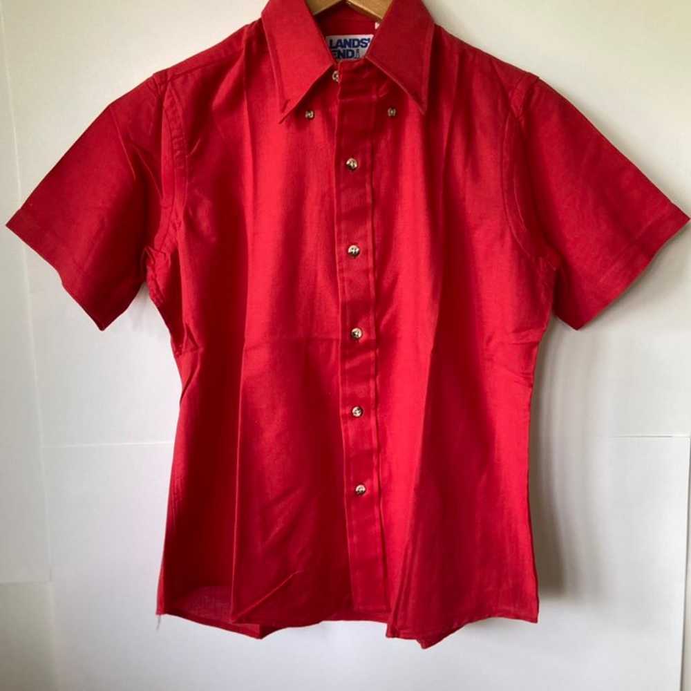 Vintage lands end womens button down - image 1