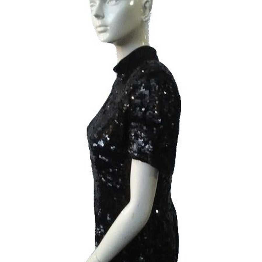 Victor Costa 70's Top Black Sequins Size 10 SKU 0… - image 2