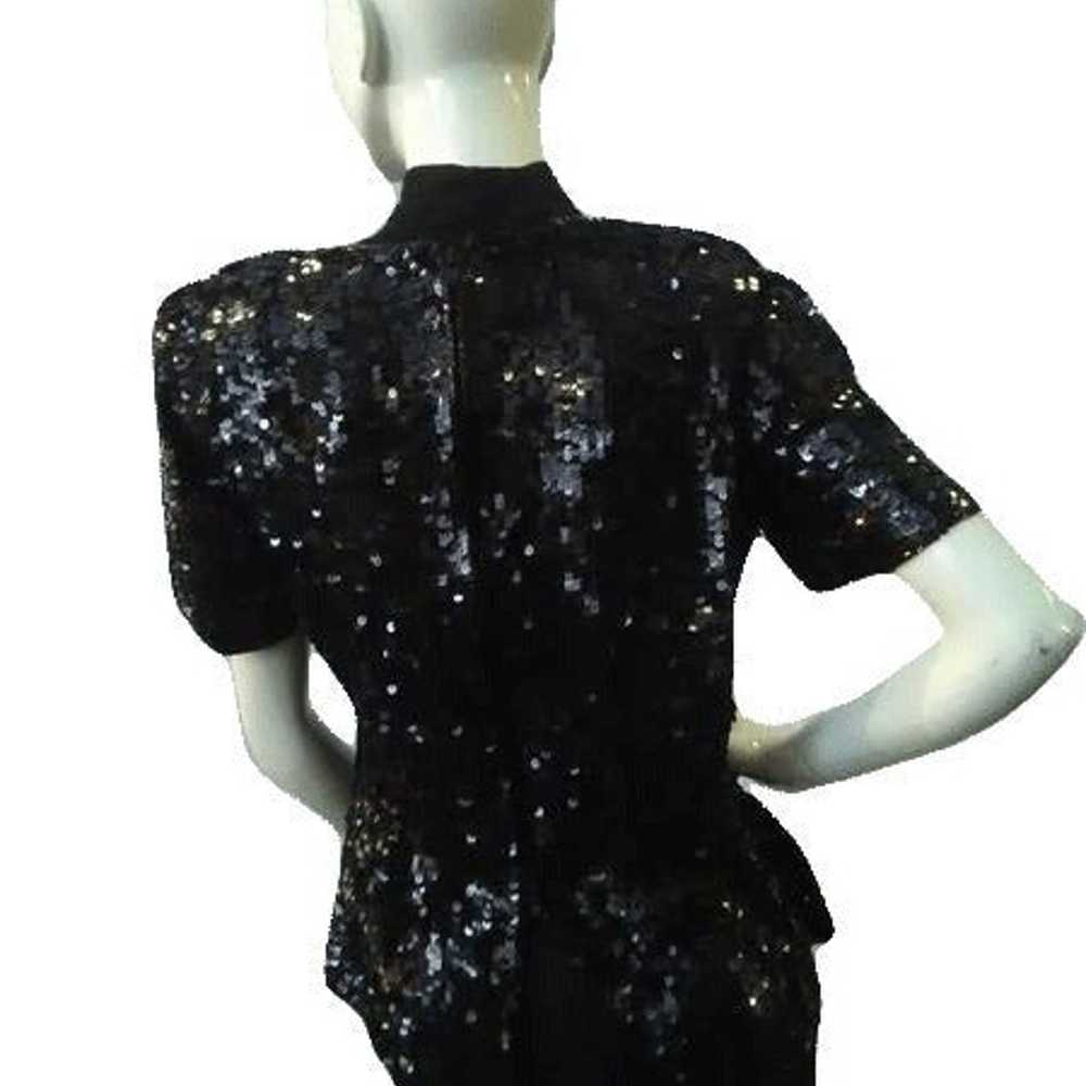 Victor Costa 70's Top Black Sequins Size 10 SKU 0… - image 3