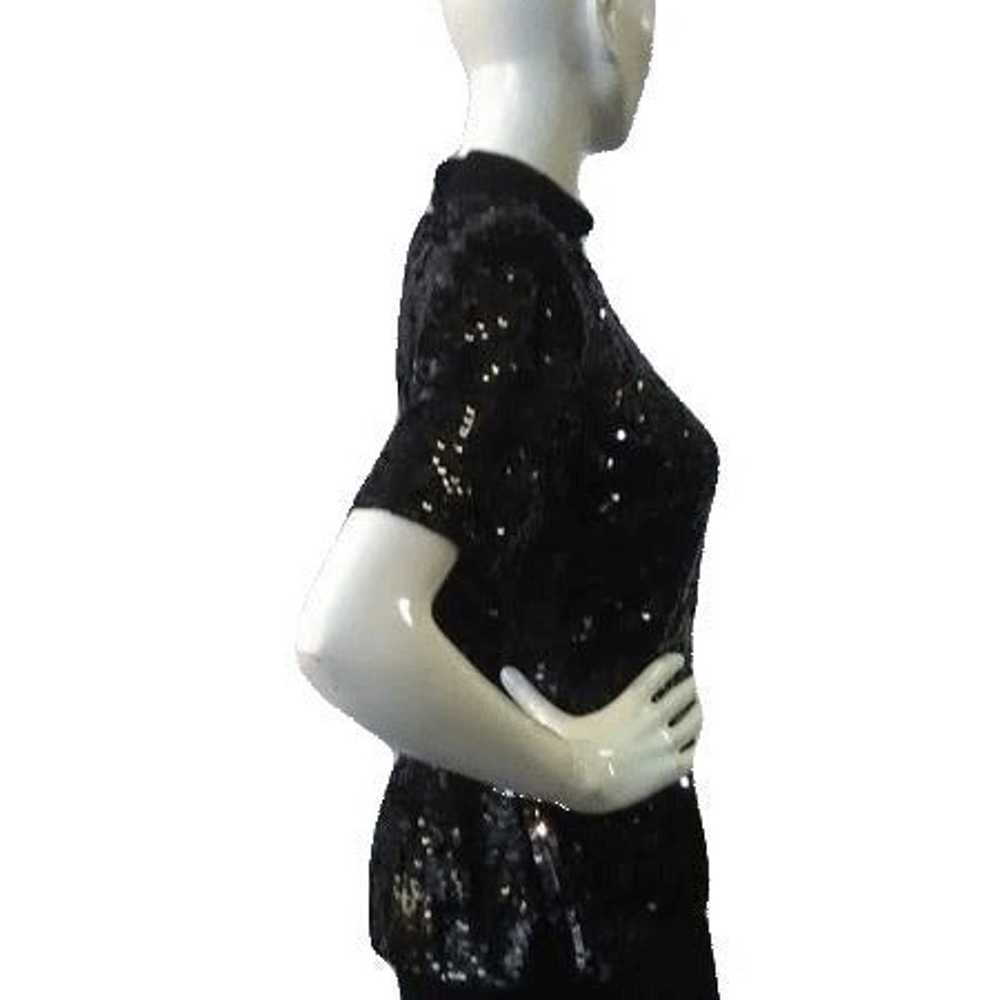 Victor Costa 70's Top Black Sequins Size 10 SKU 0… - image 4